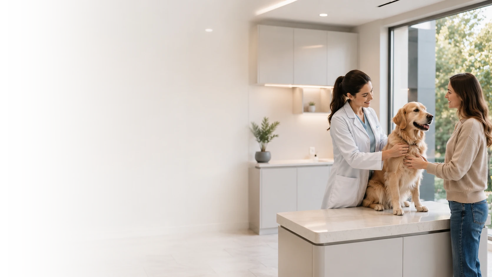 Dashboard de marketing e atendimento numa clínica veterinária